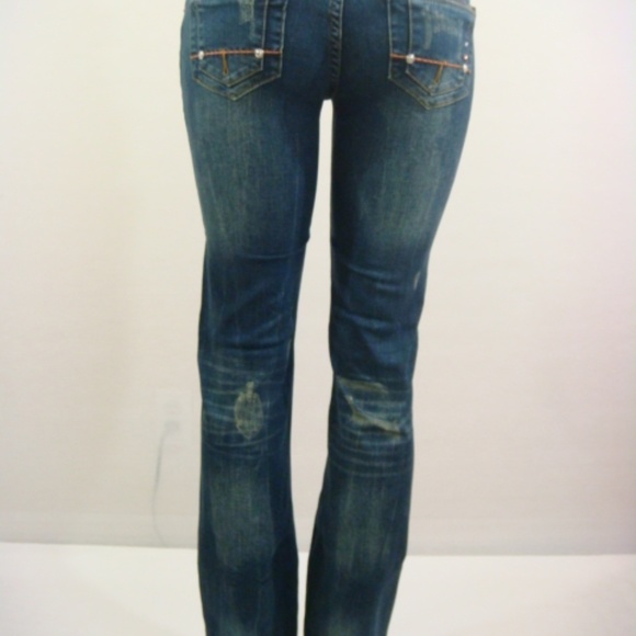 VO Virgin Only Jeans Women Dark Wash Rhinestone - Picture 6 of 15